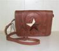 Ropin West Flap Chestnut Tooled Purse